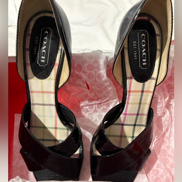 Coach Black Bardot Heels - Picture 1 of 16